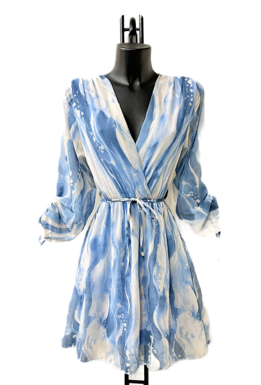 Großhändler Elle Style - DIANE Crossover-Kleid mit langen Ärmeln, mit Futter.