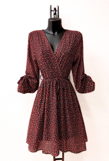 Wholesaler Elle Style - DIANE crossover dress with long sleeves, with lining.