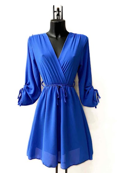 Wholesaler Elle Style - DIANEA crossover dress with long sleeves, with lining.