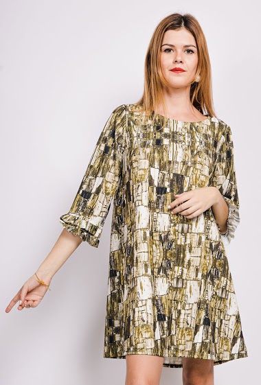 Wholesaler Elle Style - Long sleeve straight dress.
