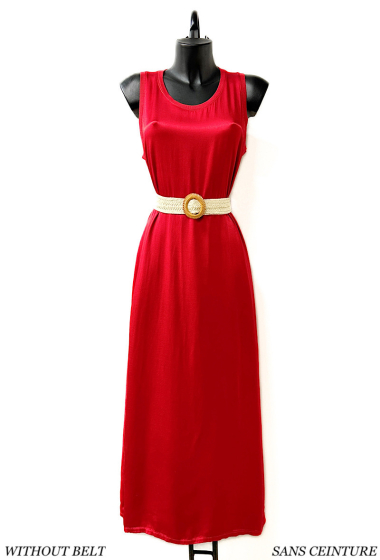 Wholesaler Elle Style - ERYN dress, fluid and romantic, satin viscose with side slit