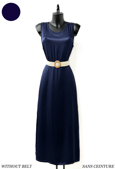 Wholesaler Elle Style - ERYN dress, fluid and romantic, satin viscose with side slit