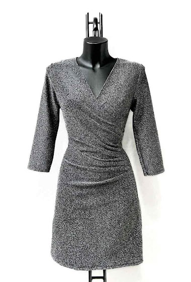 Wholesaler Elle Style - JENNA dress, shiny, romantic and chic.