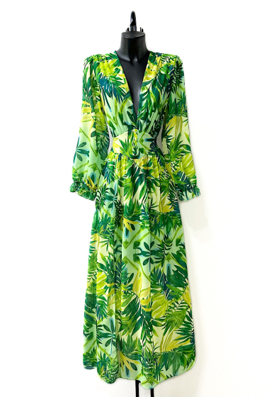 Großhändler Elle Style - JULIETTA printed dress, long sleeves, buttons and viscose lining with slit