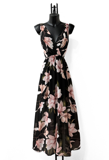 Wholesaler Elle Style - Fluid printed KRISTY dress with viscose lining