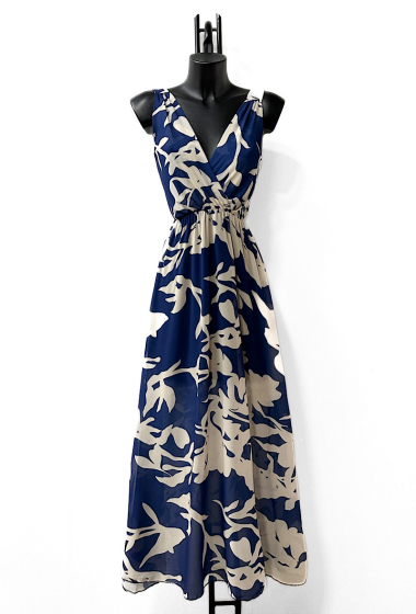 Großhändler Elle Style - Fließend bedrucktes KRISTY-Kleid mit Viskosefutter