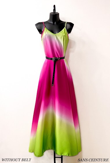 Wholesalers Elle Style - LENA dress in satin, printed, very fluid, romantic, chic and trendy
