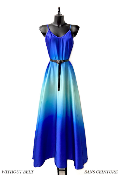 Großhändler Elle Style - Kleid LENA aus Satin, bedruckt, sehr fließend, romantisch, schick und trendig