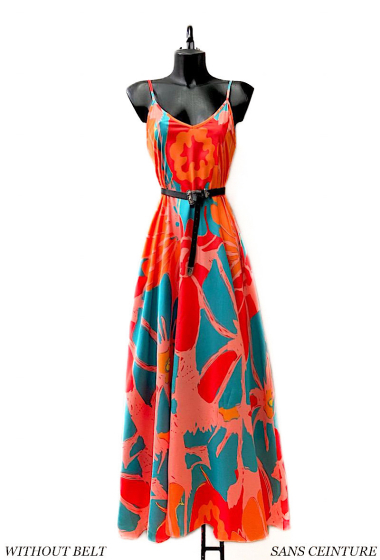 Großhändler Elle Style - LENA dress in satin, printed, very fluid, romantic, chic and trendy