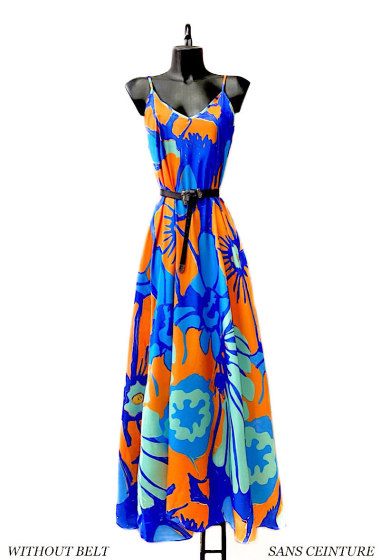 Mayorista Elle Style - LENA dress in satin, printed, very fluid, romantic, chic and trendy