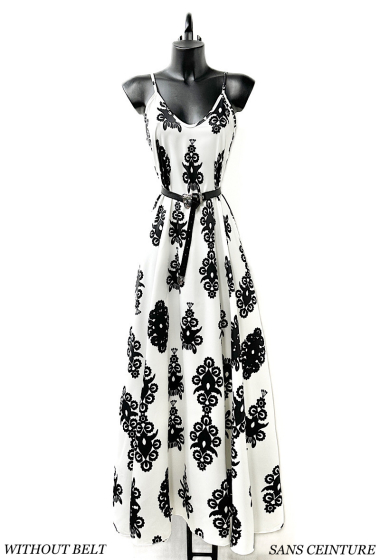 Wholesaler Elle Style - LENA dress in satin, printed, very fluid, romantic, chic and trendy