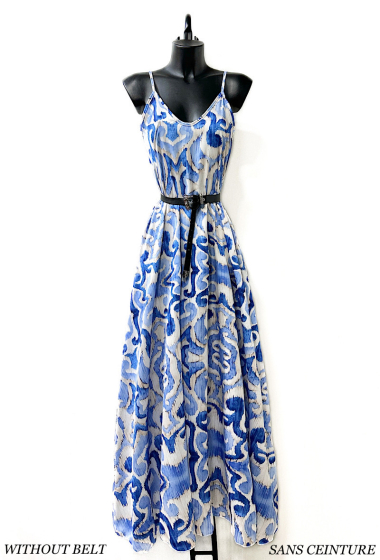 Großhändler Elle Style - LENA dress in satin, printed, very fluid, romantic, chic and trendy