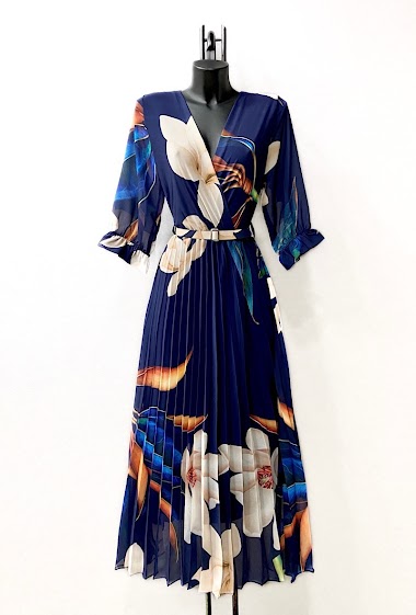 Wholesalers Elle Style - LISA pleated dress with handmade belt