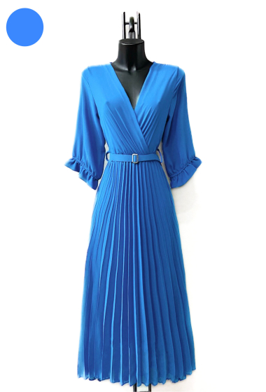 Wholesaler Elle Style - LISA pleated dress with handmade belt