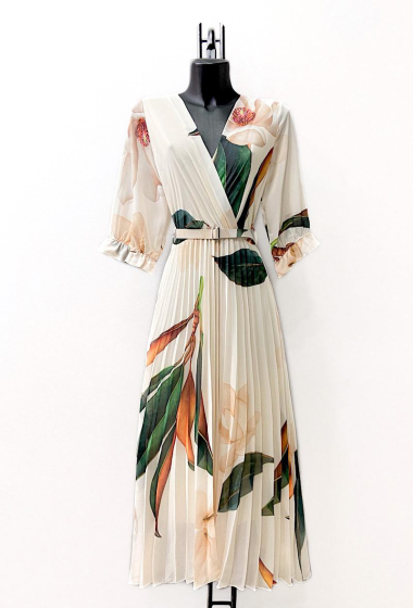 Mayorista Elle Style - LISA pleated dress with handmade belt