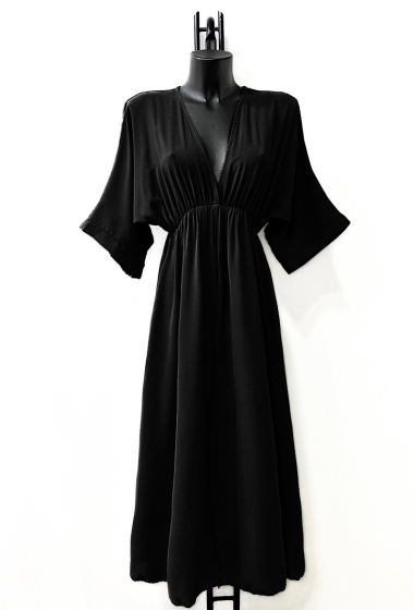 Wholesaler Elle Style - MARIA dress, fluid, chic and romantic with front slit.