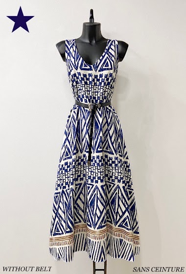 Wholesalers Elle Style - PAULINE dress in viscose, fluid, printed, chic and trendy