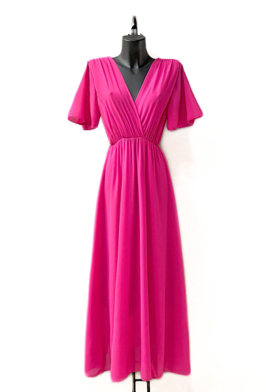 Großhändler Elle Style - Sehr fließendes, trendiges und elegantes romantisches ROSY-Kleid mit Viskosefutter