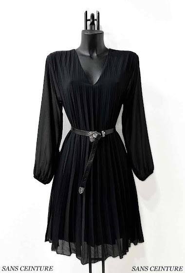 Wholesaler Elle Style - SANIA pleated dress. very fluid with viscose lining