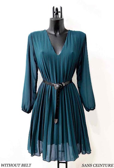 Großhändler Elle Style - SANIA pleated dress. very fluid with viscose lining