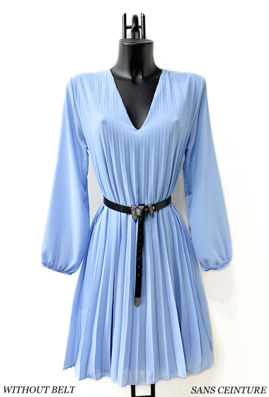 Wholesaler Elle Style - SANIA pleated dress. very fluid with viscose lining