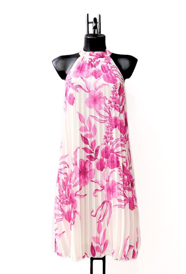 Wholesaler Elle Style - SELENA pleated dress, romantic print, withe viscone lining chic and trendy