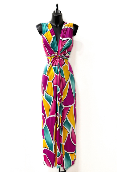 Wholesaler Elle Style - SHIPOLE printed dress, fluid in pitch.