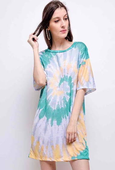 Wholesaler Elle Style - TIE and DYE t-shirt dress