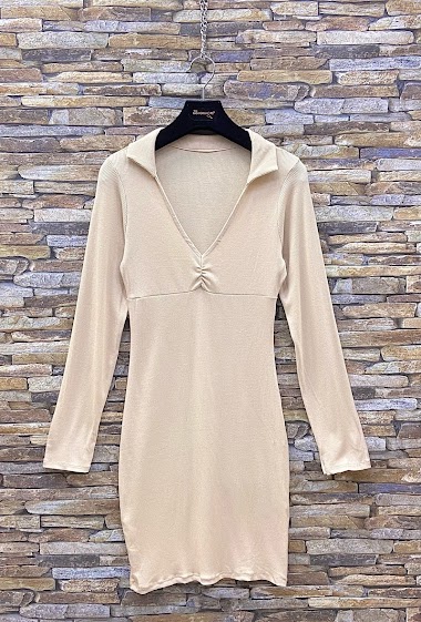 Wholesaler Elle Style - ZARA ribbed jersey dress, long sleeves, chic and romantic