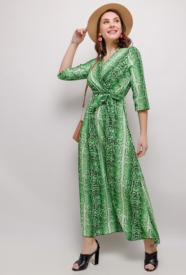 Wholesaler Elle Style - Python Patterned maxi dress