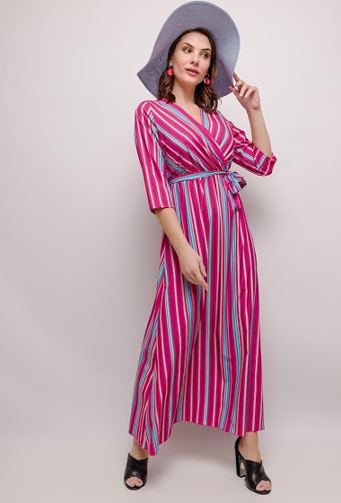 Wholesaler Elle Style - Stripe Patterned maxi dress
