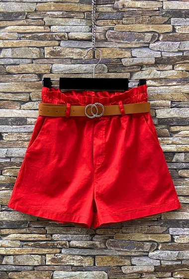 Mayorista Elle Style - MILAN shorts, elastic at the waist, in cotton with belt and front pockets
