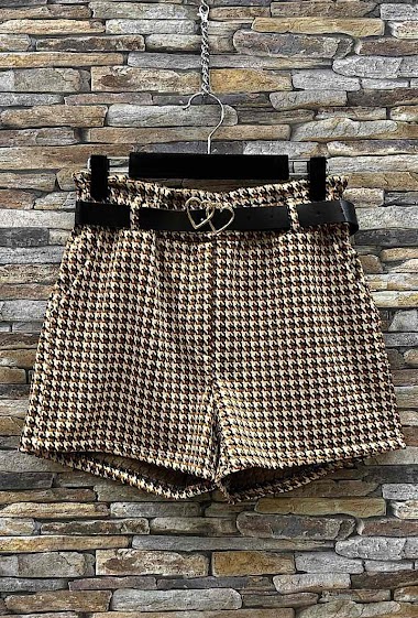 Mayorista Elle Style - NAWEL short, Chic, Autumnal, Patterned with pockets and buttons