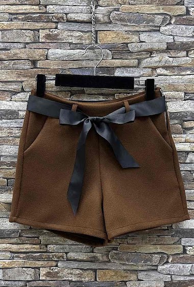 Wholesaler Elle Style - REINA Woolen Belt Short, Flannel Look, Thick, Autumnal