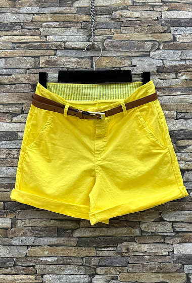Großhändler Elle Style - TIAGO Chino-Shorts aus Baumwolle mit Gürtel.