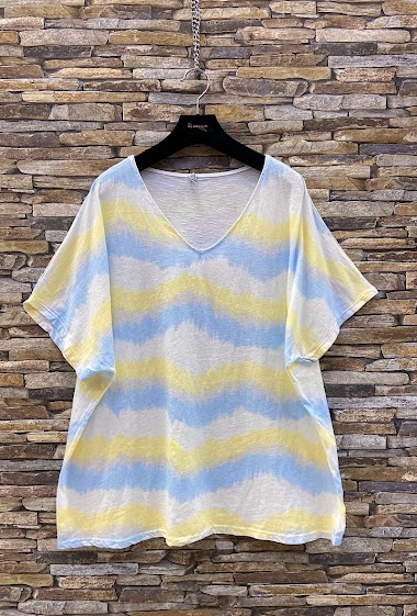 Wholesaler Elle Style - ELLIE T-shirt in cotton with tie and dye effect.