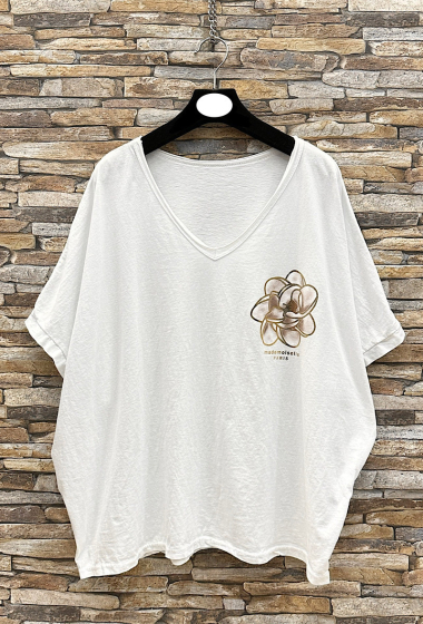 Wholesaler Elle Style - MADEMOISELLE PARIS T-shirt in fluid cotton