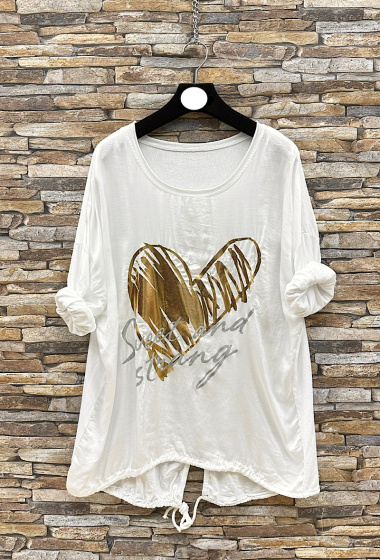 Wholesaler Elle Style - SWEET long-sleeved t-shirt in cotton and satin effect