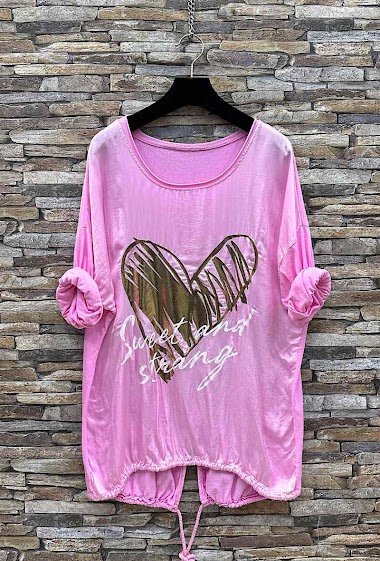 Wholesaler Elle Style - SWEET long-sleeved t-shirt in cotton and satin effect