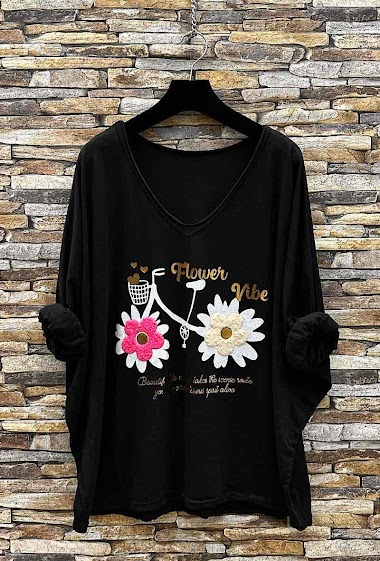 Wholesaler Elle Style - VELO long-sleeved cotton t-shirt