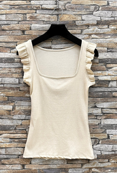 Wholesaler Elle Style - CARRO square neck top with trendy sleeve