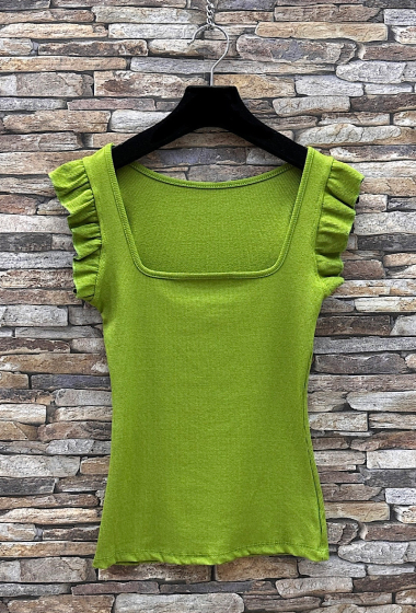 Wholesaler Elle Style - CARRO square neck top with trendy sleeve