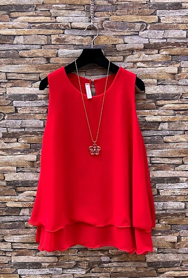 Wholesalers Elle Style - ORIELLE top, very fluid with necklace, romantic and chic.
