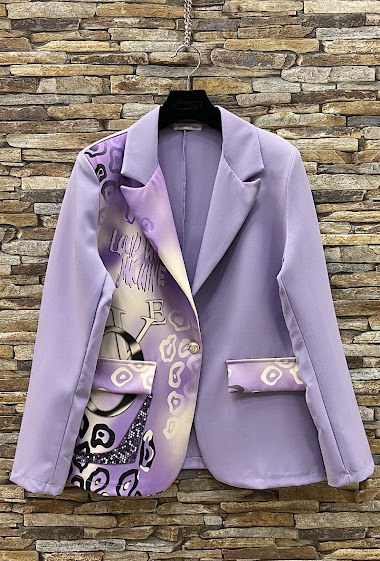 ANICK blazer jacket, casual print with button