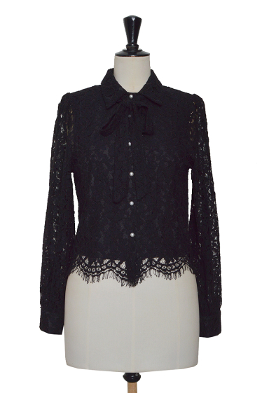 Wholesaler ELLI WHITE - Lace shirt with removable bow