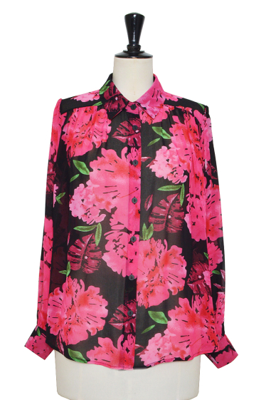 Wholesaler ELLI WHITE - Floral print chiffon blouse