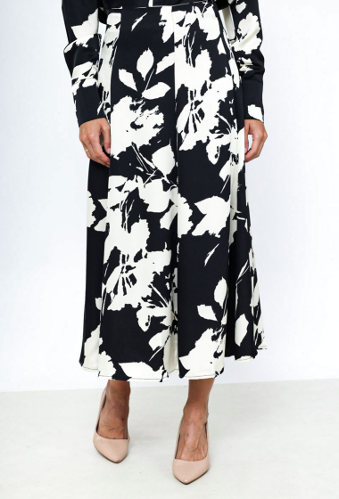 Wholesaler ELLI WHITE - Silky abstract print skirt
