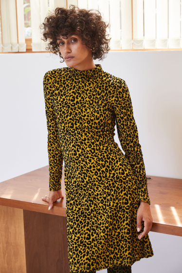 Wholesaler ELLI WHITE - Dress with leopard print