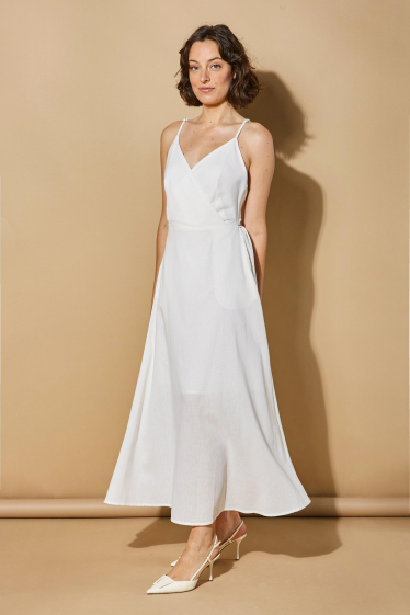 Wholesaler ELLI WHITE - Long cotton strap dress