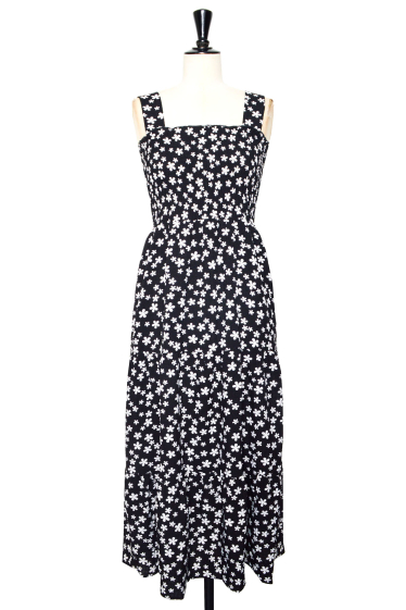 Wholesaler Lily White - Long floral print dress with strap